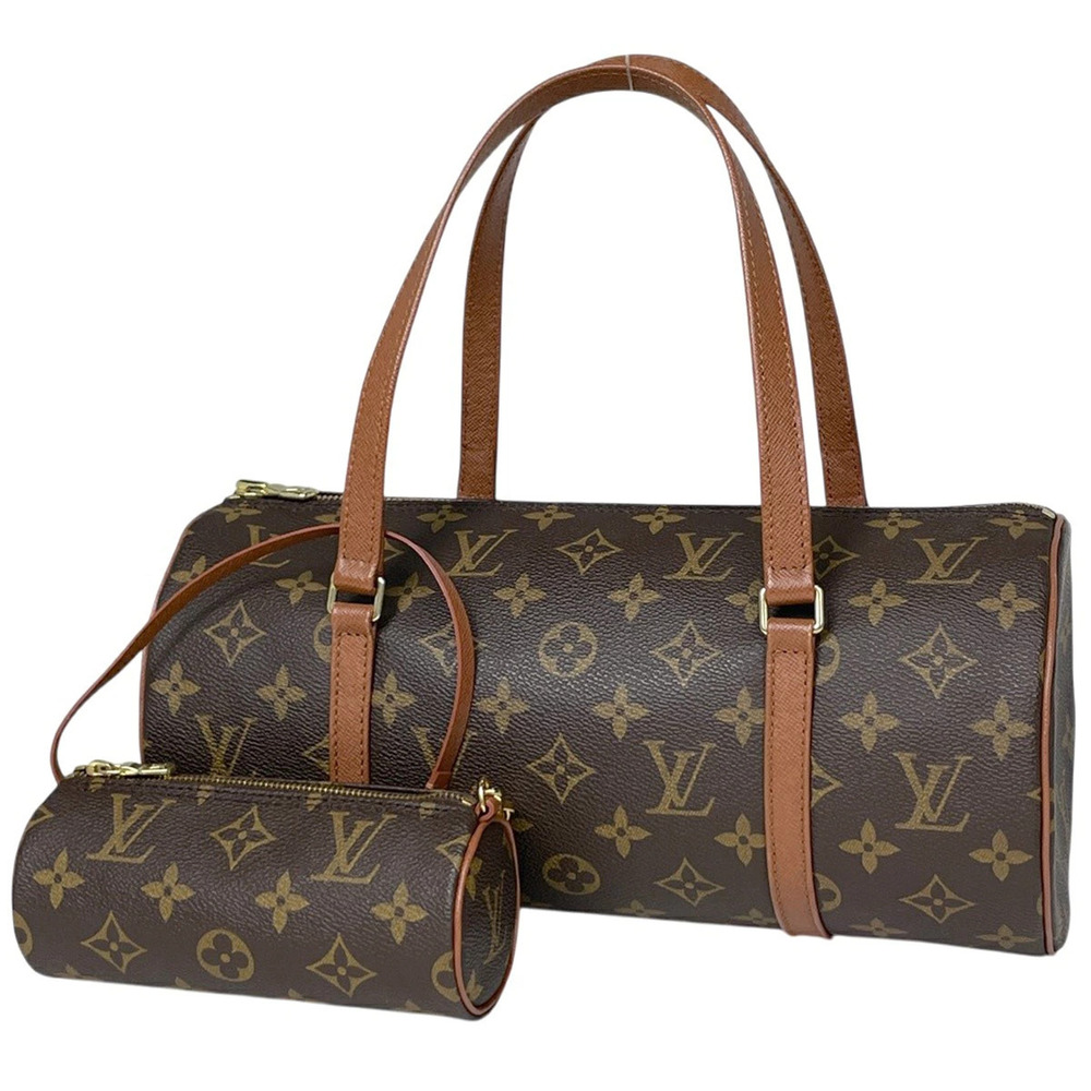 Louis Vuitton Papillon handbag barrel bag cylindrical Monogram brown